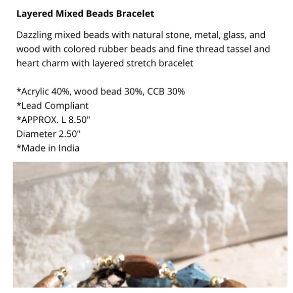 293 NEW ARRIVAL Jewelry 2 for $20💕 Trendy multi-layer beaded stretch bracelet - Picture 5 of 5